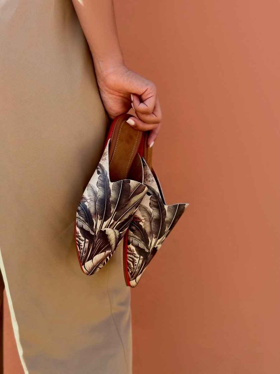 Babouche Femme Tropique Handmade Marrakech Artisanat Marocain