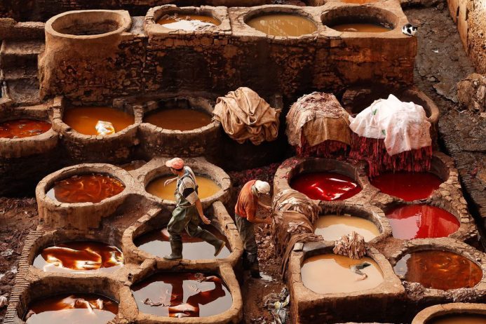 tannerie tanneurs atelier air babouche marrakech