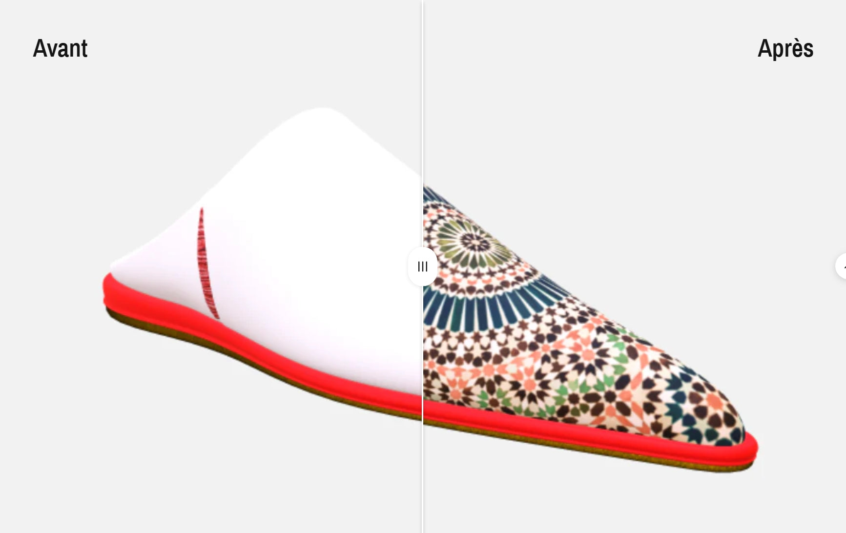 babouche personnalisée avec cuir de luxe, design amazigh 