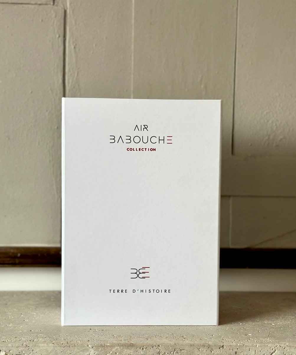 coffret prestige terre d'histoire, cadeau personnalisé de air babouche, avec babouche