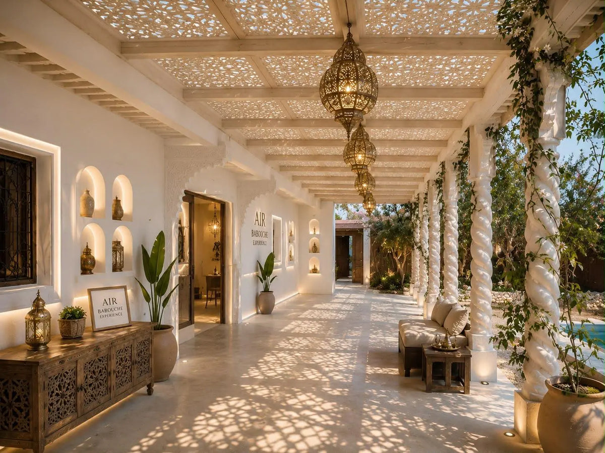 Expérience créative et parcours sensoriel dans le domaine palais Air Babouche à Marrakech