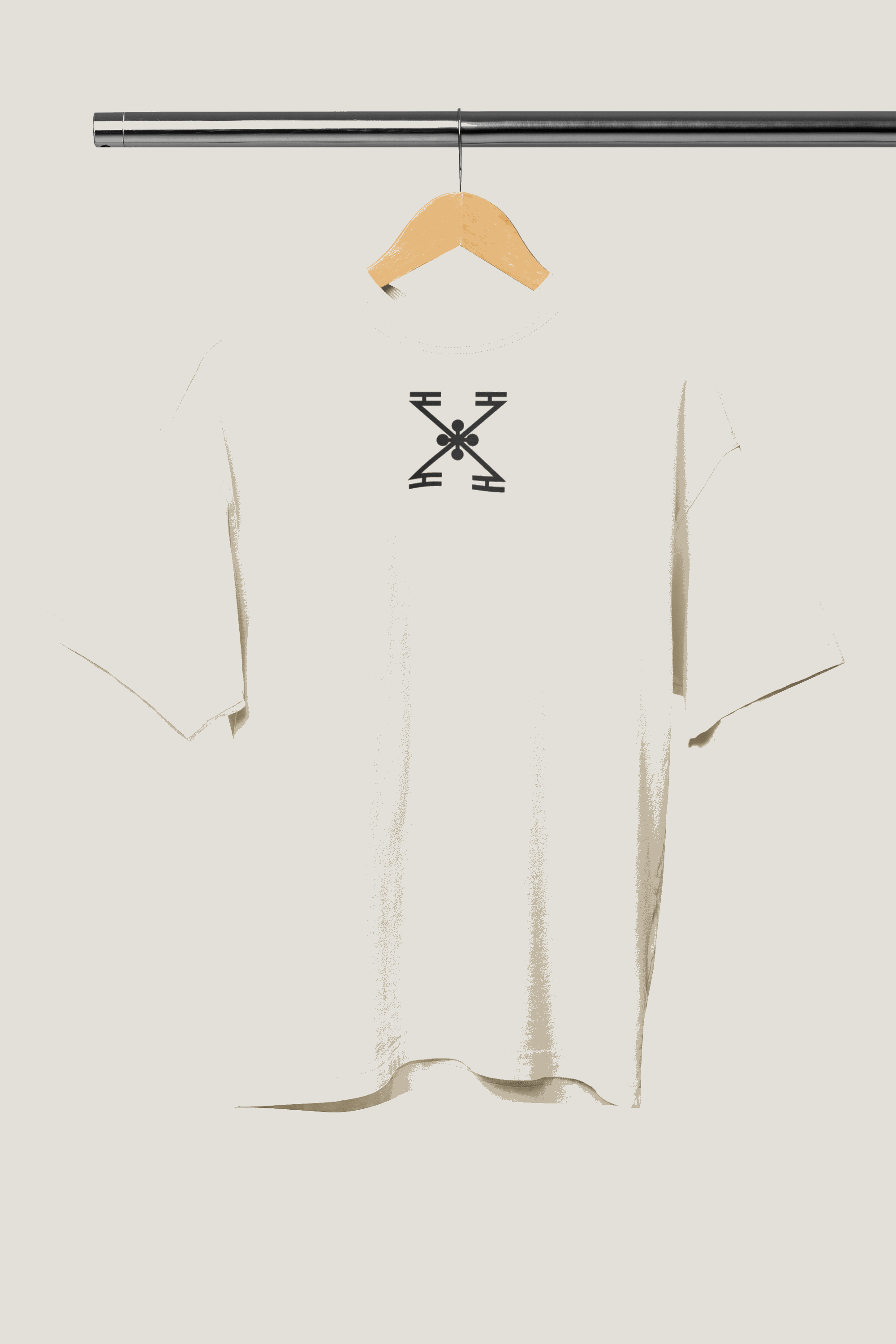 t-shirt beige air babouche unisexe, collection amazigh marrakech, design et style front