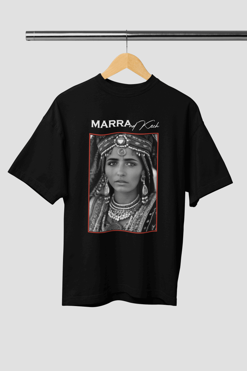 t-shirt marrakech medina amazigh noir